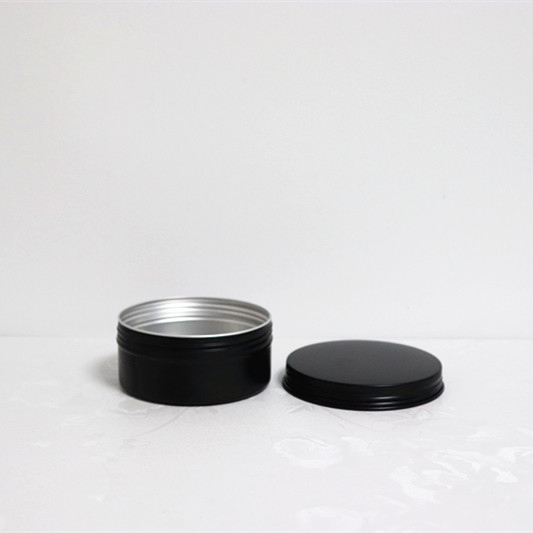 Wholesale luxury black round aluminum cosmetics jar with screw lid aluminum jar candle 10ml