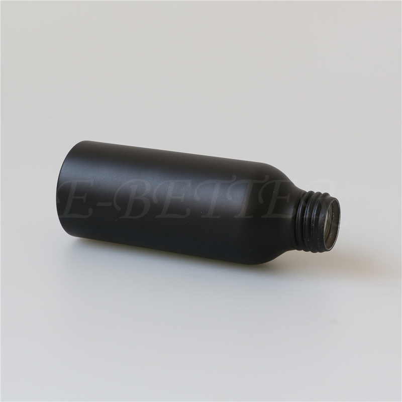 Wholesale luxury cosmetic packaging metal matte black spray bottle 80ml 120ml 250ml 300ml aluminum shampoo lotion pump bottle