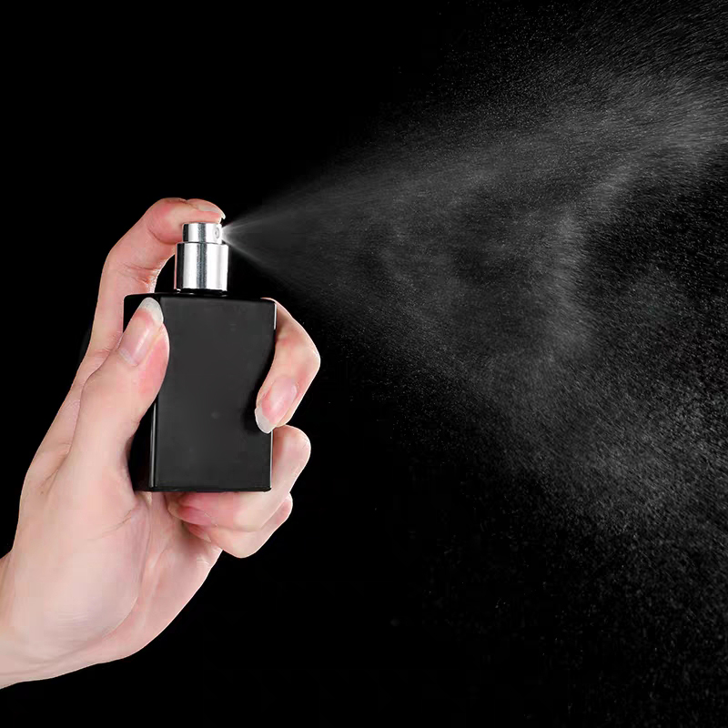 Wholesale luxury design square travel pocket dimensions spray empty perfume bottles 50ml glass