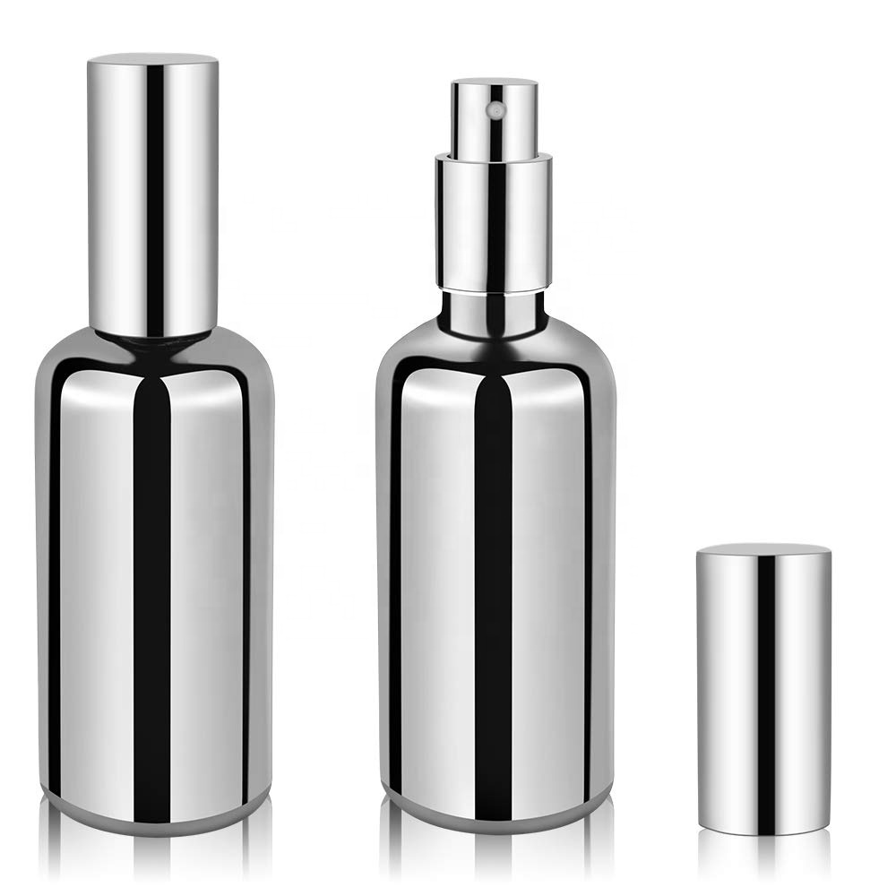 Wholesale luxury empty refillable roller glass aluminum oil spray 10ml 50ml UV perfume bottles