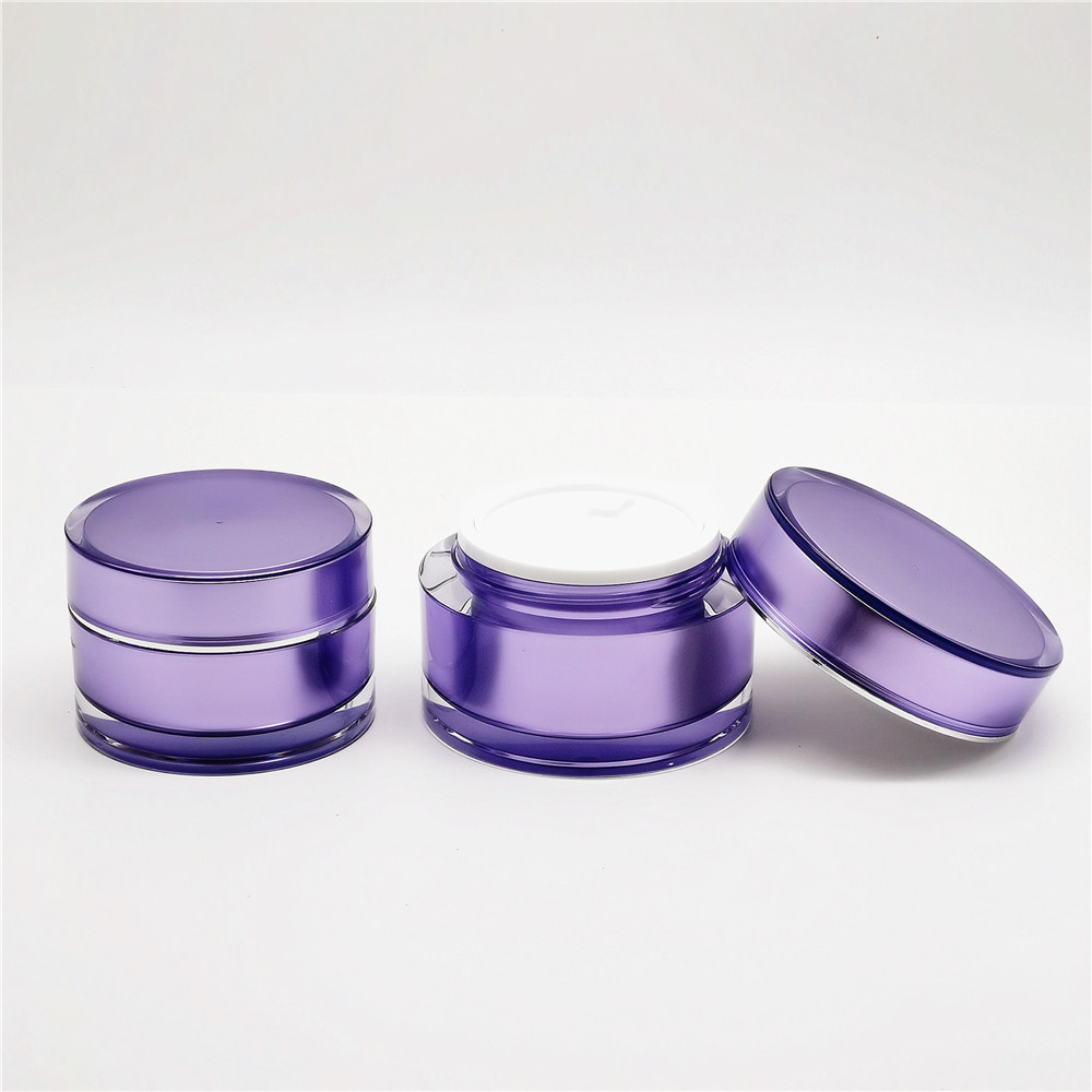 Wholesale luxury plastic empty cream jars custom acrylic jars cosmetic 100ml