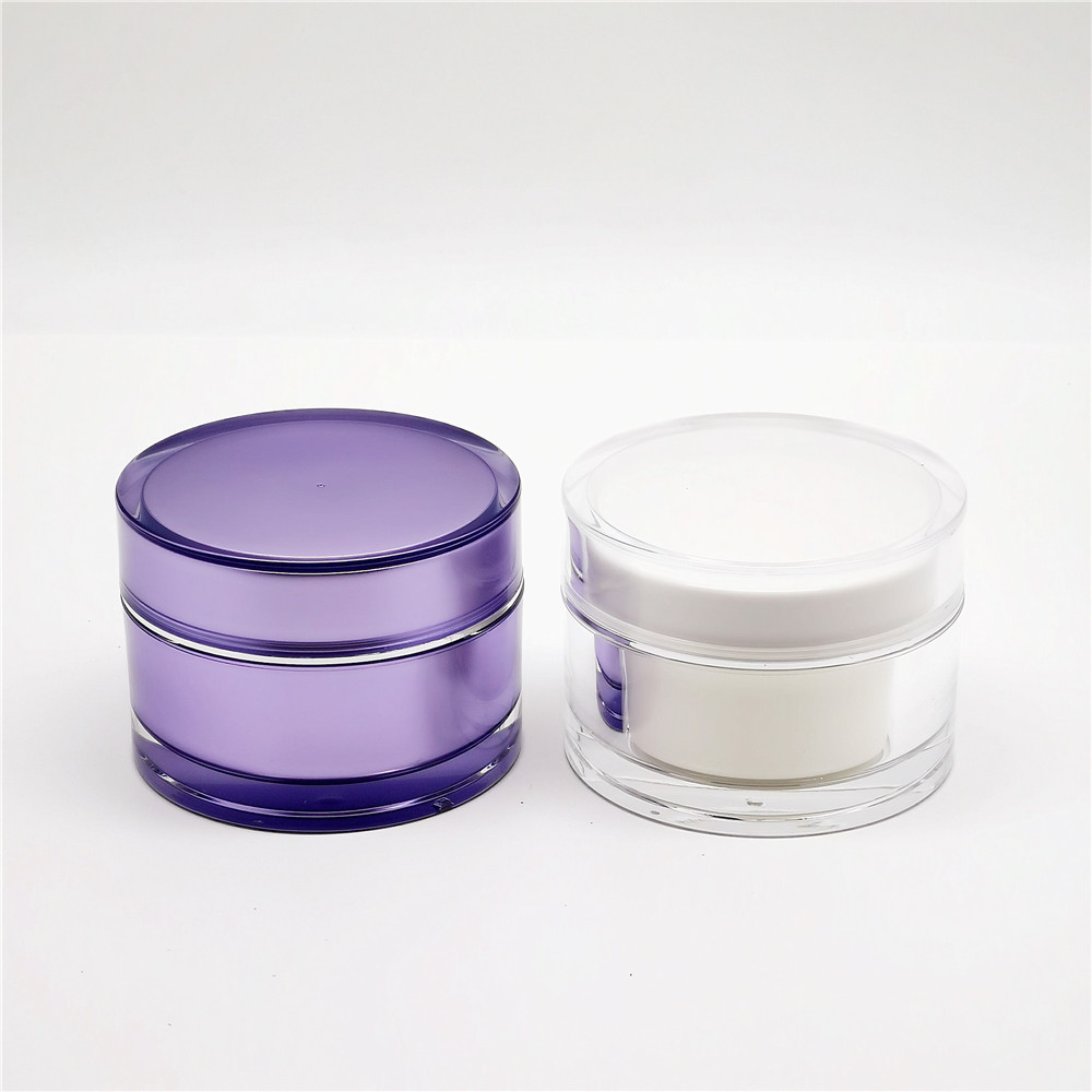 Wholesale luxury plastic empty cream jars custom acrylic jars cosmetic 100ml