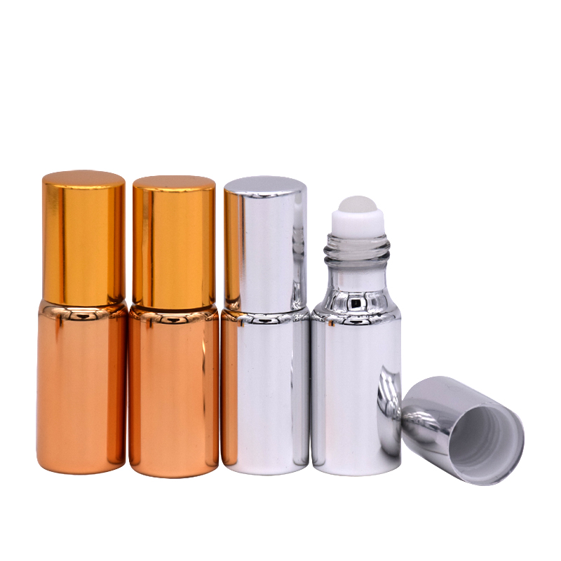 Wholesale luxury roller ball bottle empty essential oil perfume glass roll on bottle 10ml with cap