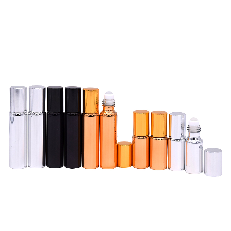 Wholesale luxury roller ball bottle empty essential oil perfume glass roll on bottle 10ml with cap
