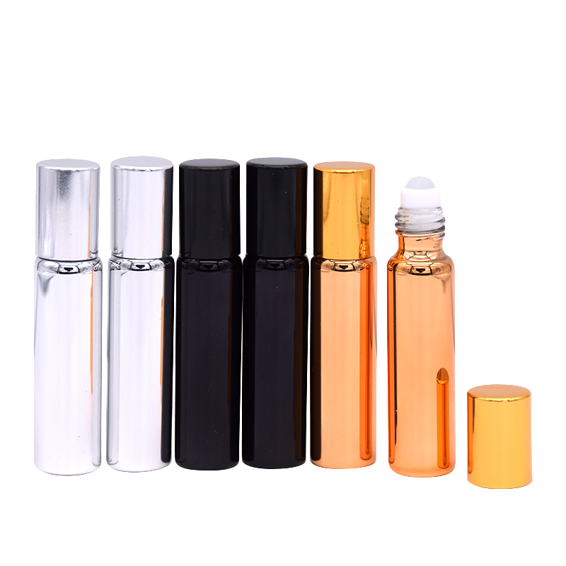 Wholesale luxury roller ball bottle empty essential oil perfume glass roll on bottle 10ml with cap