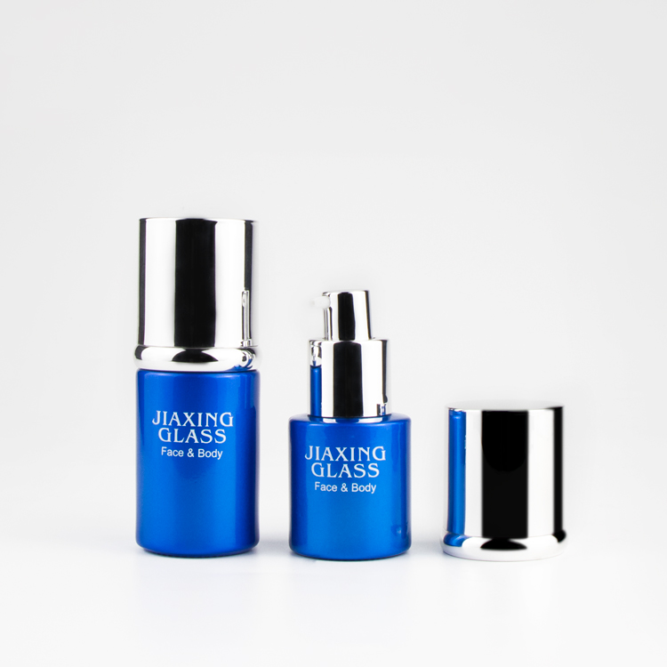 Wholesale luxury skincare body lotion cosmetic packaging glass empty container/serum/toner bottles cream jars with lid