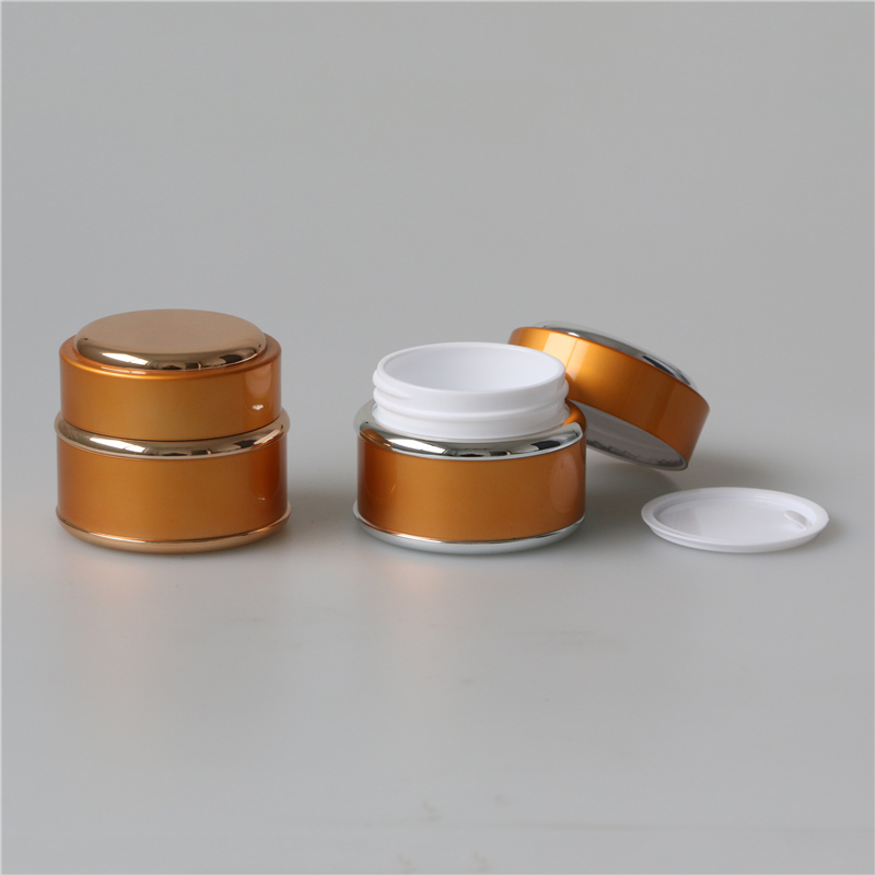 Wholesale luxury small 30ml 30g white black gold pp plastic cosmetic cream jar