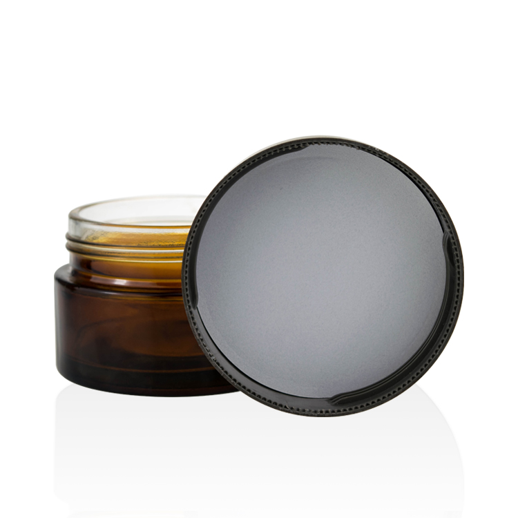 Wholesale manufacturer 8oz 240g large amber glass jar with plastic lid for cosmetic skincare use empty glass jars 50ml 100ml