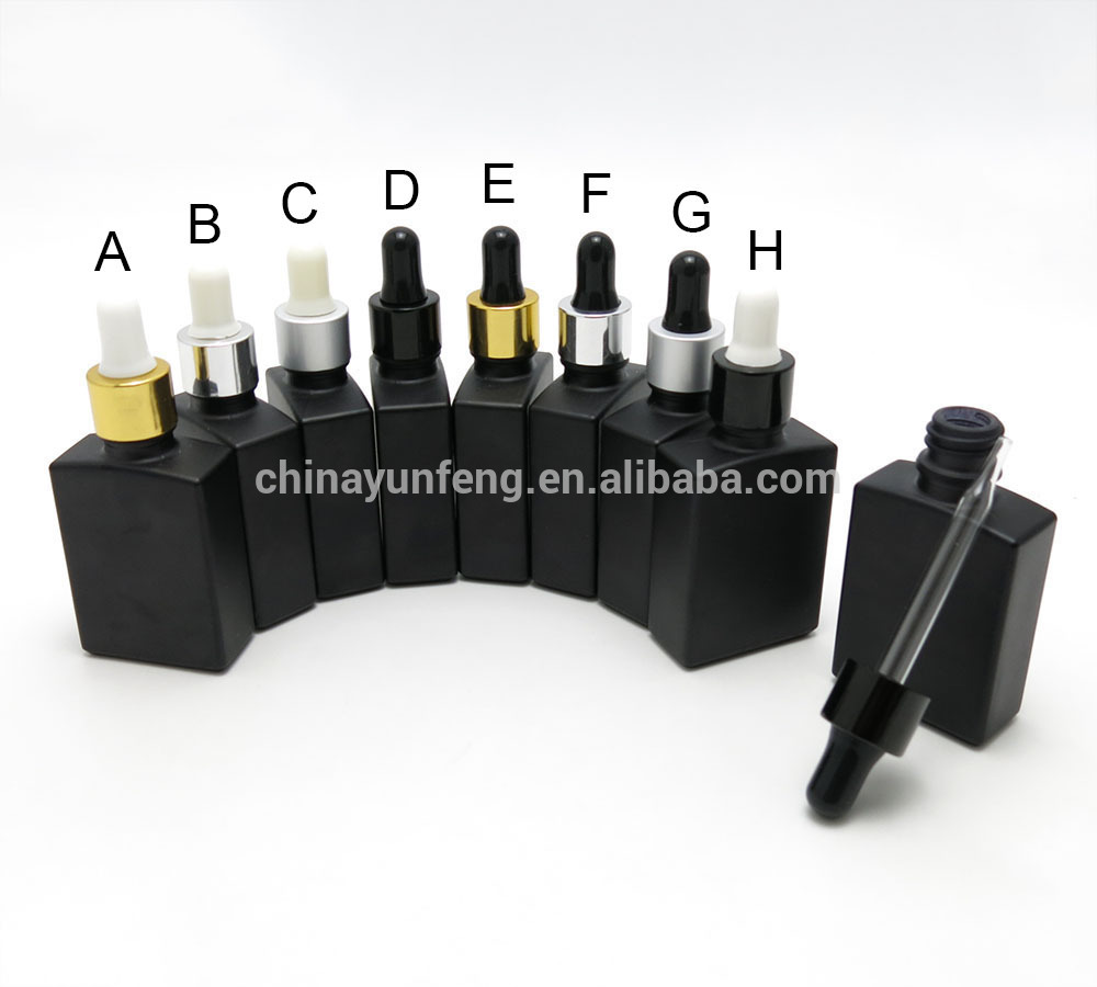 Wholesale matte black dropper glass bottle 30 ml