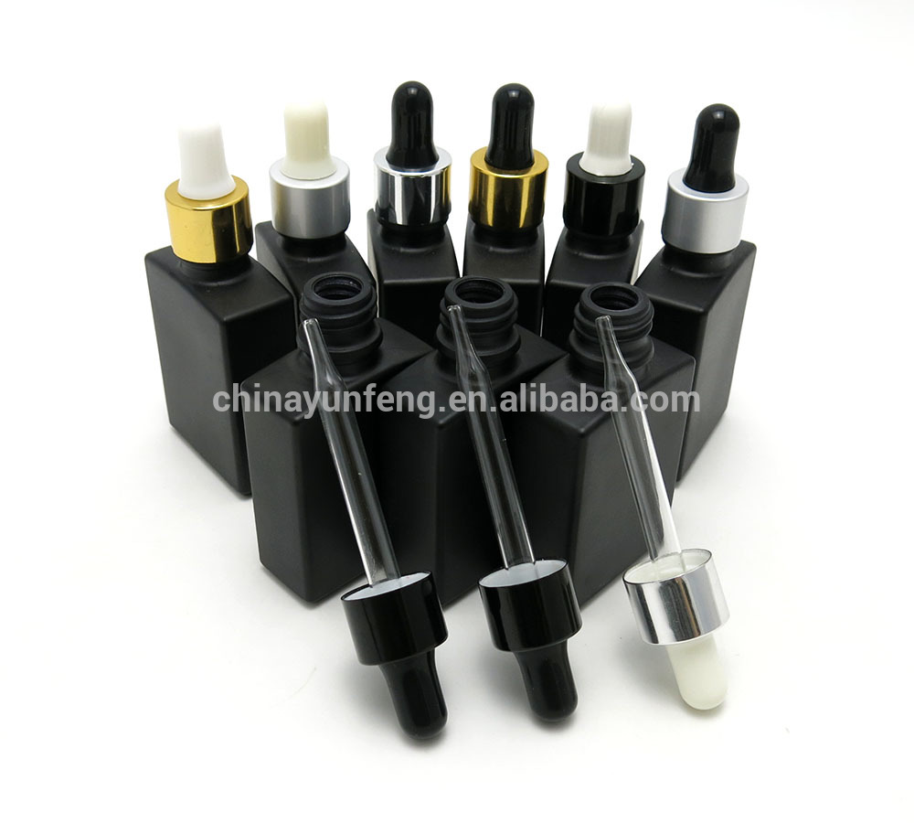 Wholesale matte black dropper glass bottle 30 ml