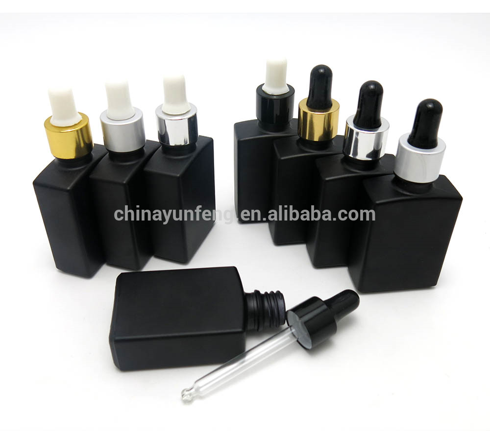 Wholesale matte black dropper glass bottle 30 ml