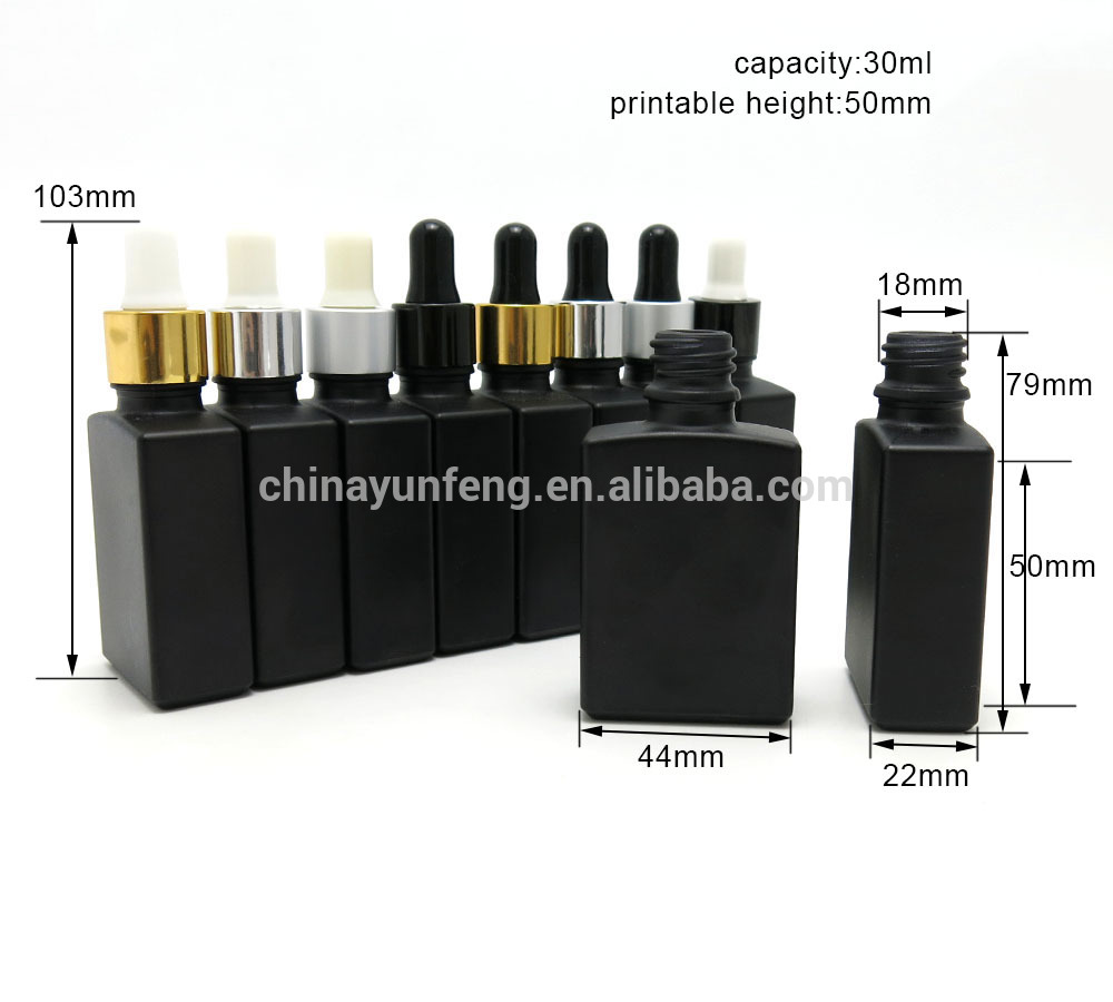 Wholesale matte black dropper glass bottle 30 ml