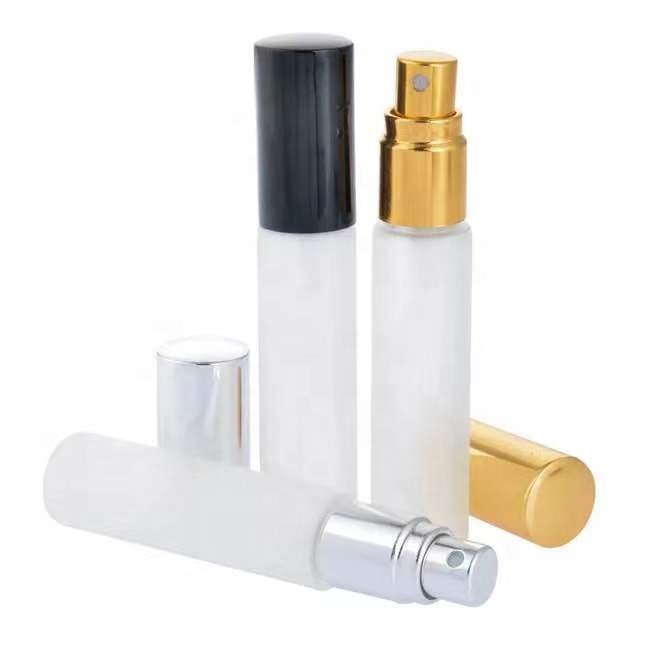 Wholesale matte black refillable travel face mist perfume atomizer spray bottle 7ml 8ml 10ml 15ml