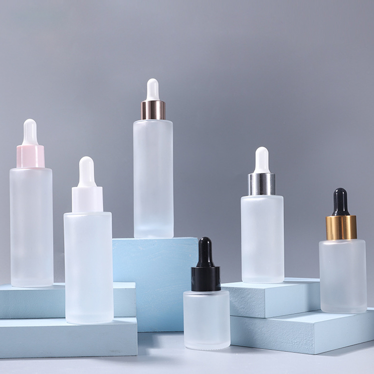 Wholesale matte glass serum bottle with dropper 30 ml