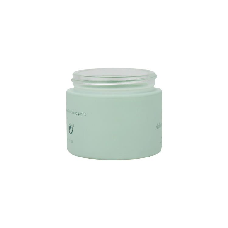 Wholesale matte green thick bottom cosmetic glass jar face masks usage 50ml 50g empty glass jars