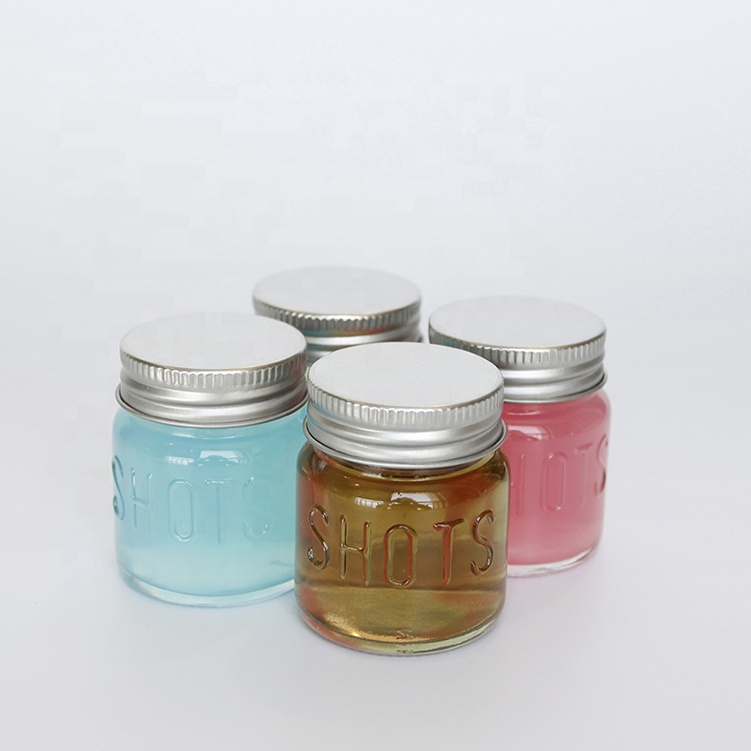 Wholesale mini 2oz moonshine container jam honey glass jars with airtight screw lid