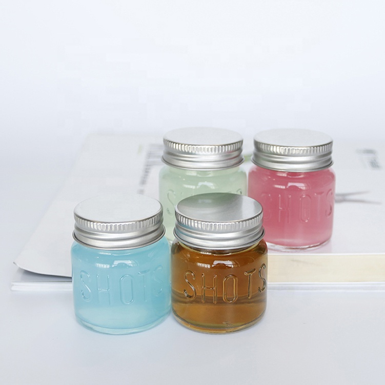 Wholesale mini 2oz moonshine container jam honey glass jars with airtight screw lid