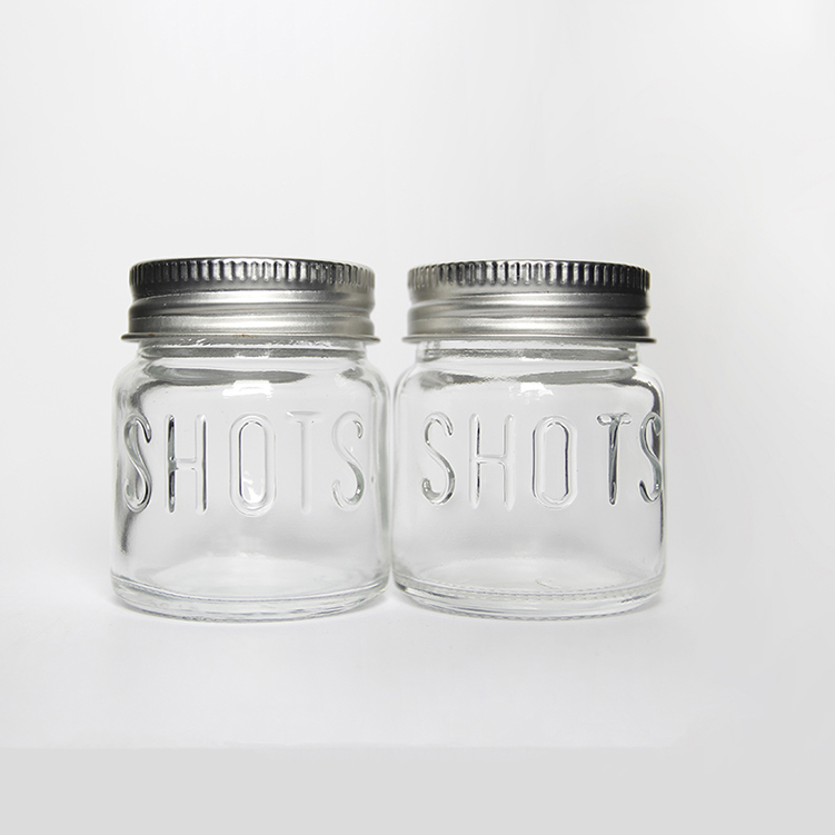 Wholesale mini 2oz moonshine container jam honey glass jars with airtight screw lid