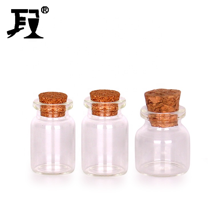 Wholesale mini 8ml 10ml round clear glass wishing vials bottle with cork