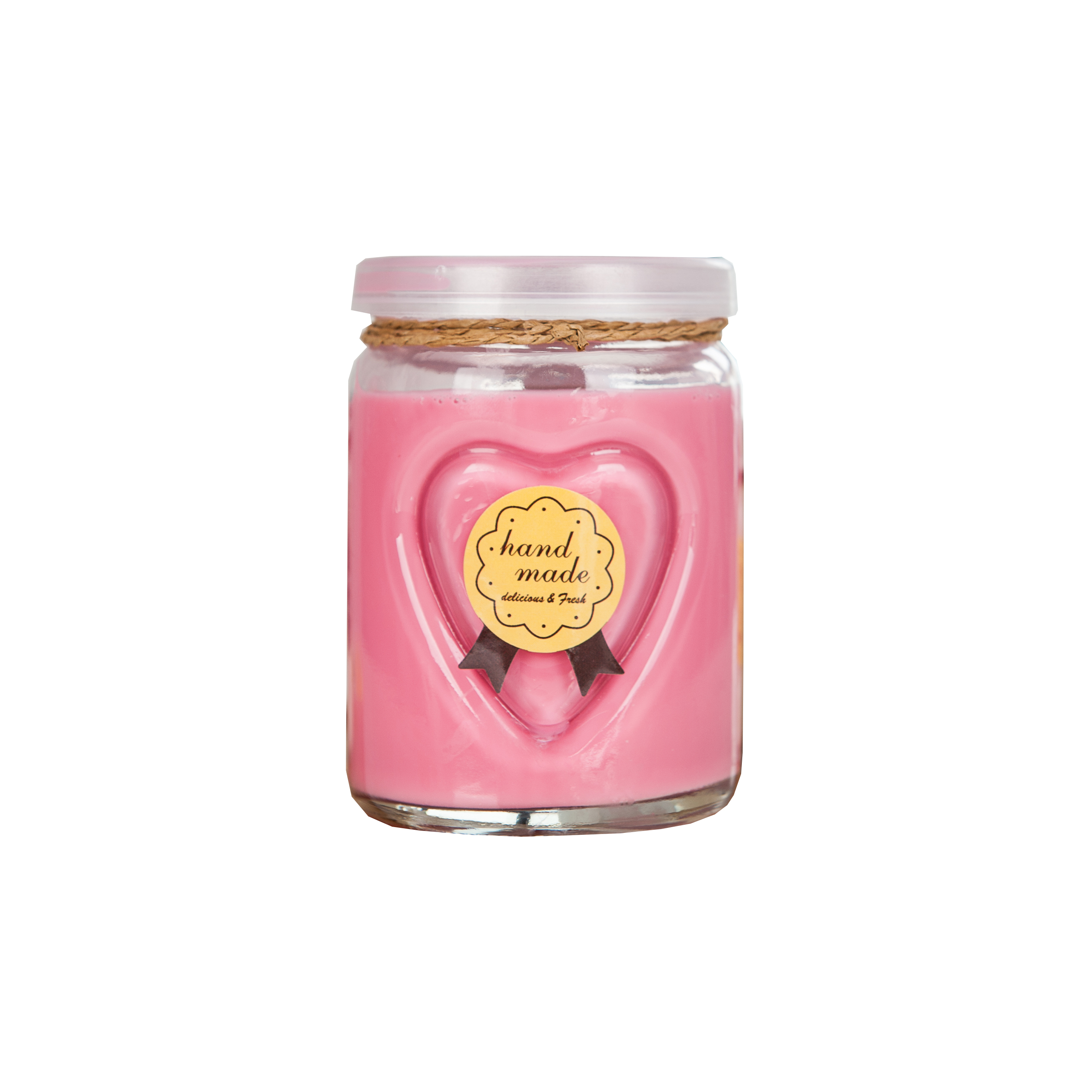 Wholesale mini clear empty container heart carved shape milk juice glass pudding bottle with plastic cap