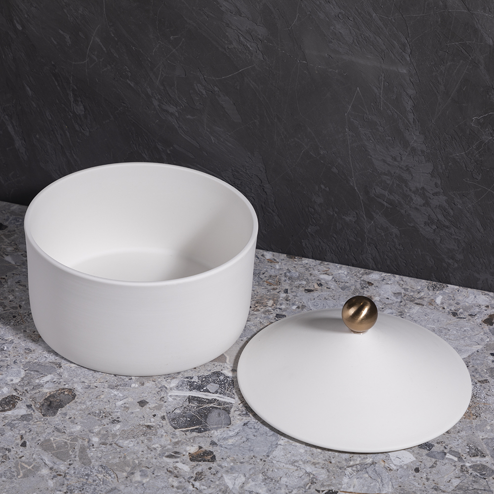 Wholesale modern porcelain jar ceramic jar with golden spot top decoractive color clay ceramic for home decor