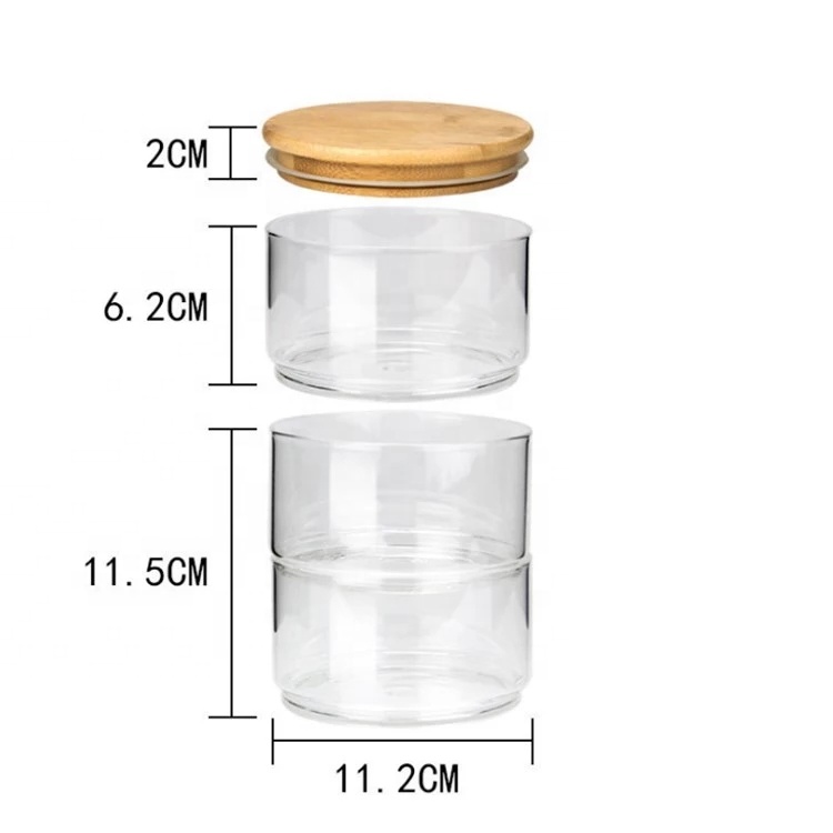 Wholesale multifunction storage glass jar with wooden lid