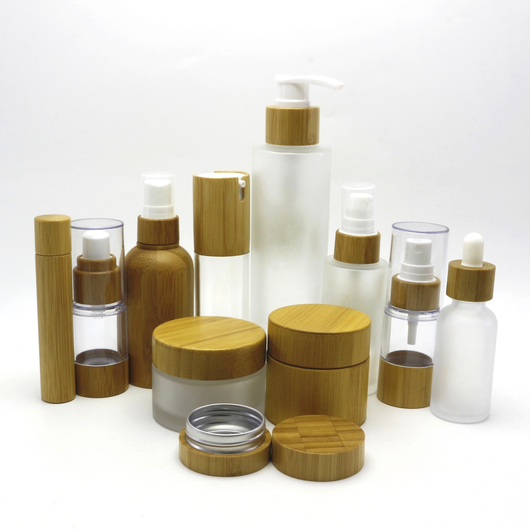 Wholesale natural bamboo 10ml glass essential oil roller bottle with bamboo lid Roller-077RL