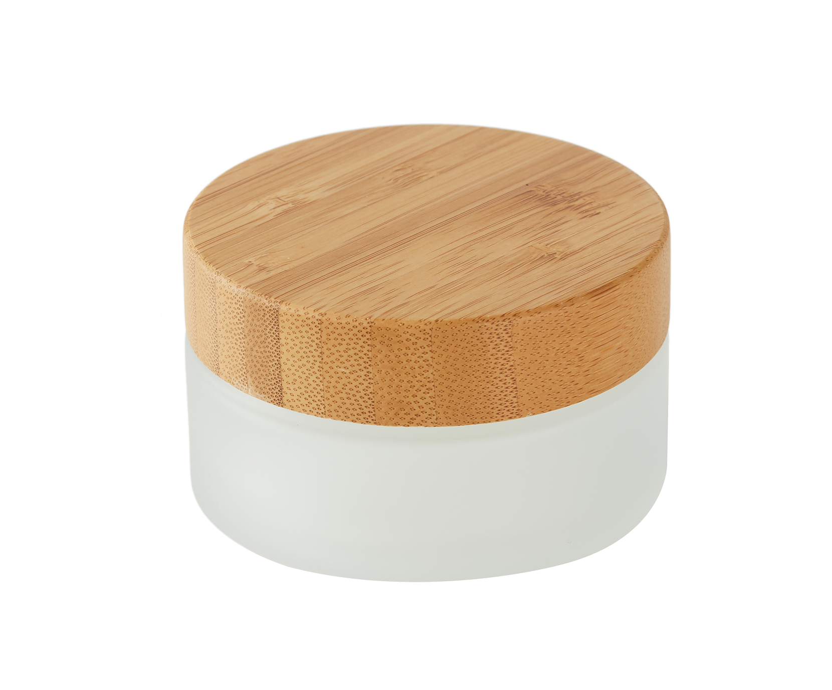 Wholesale natural bamboo lid cream frosted cosmetics container glass jar