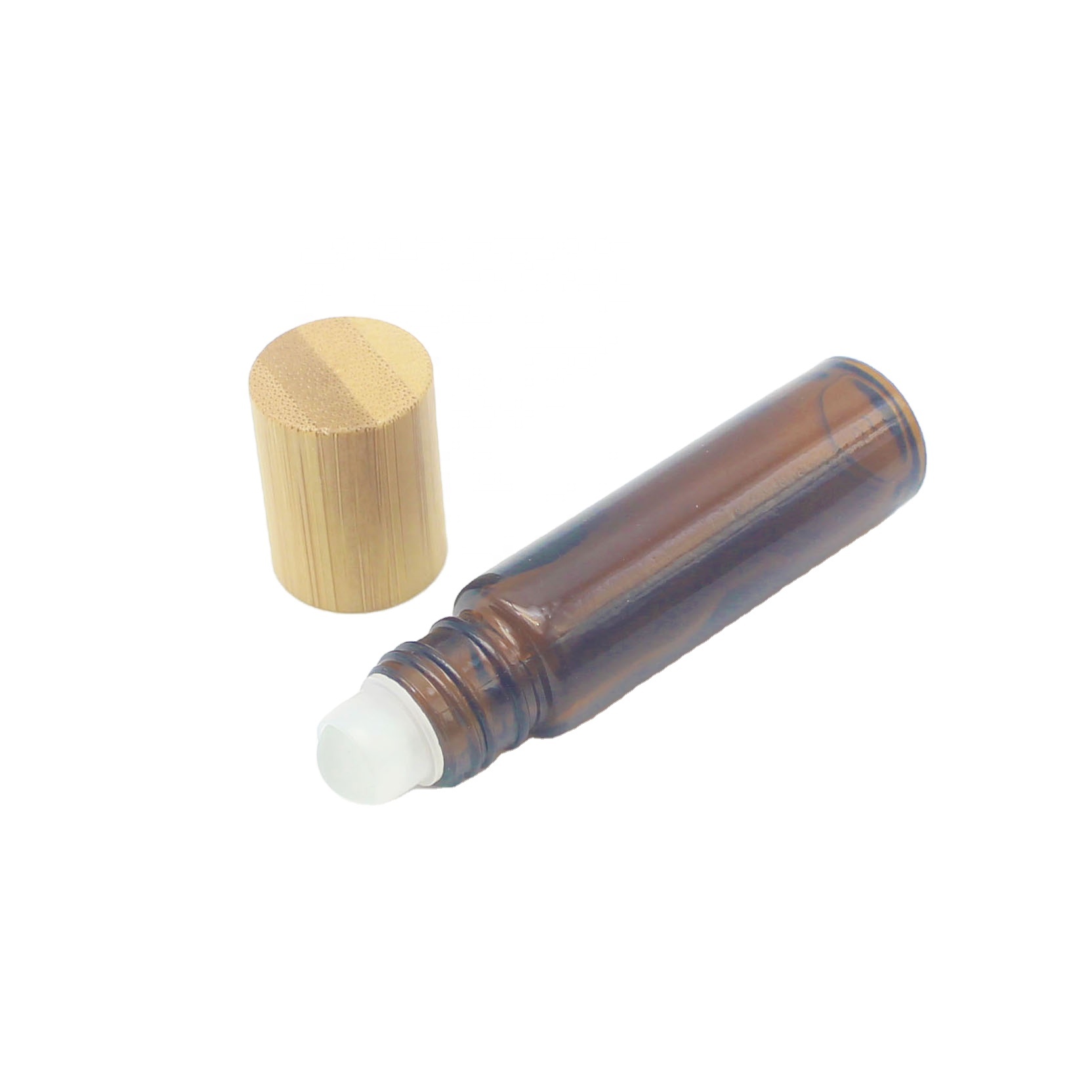 Wholesale new aromatherapy essential oil bamboo roller bottle 5ml 10ml with glass roller empty luxury BBJ-208