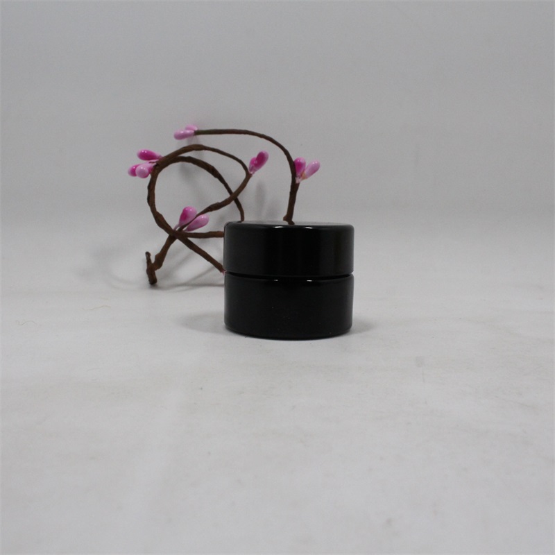 Wholesale new dark violet black empty glass cosmetic lotion cream jars cosmetic jar