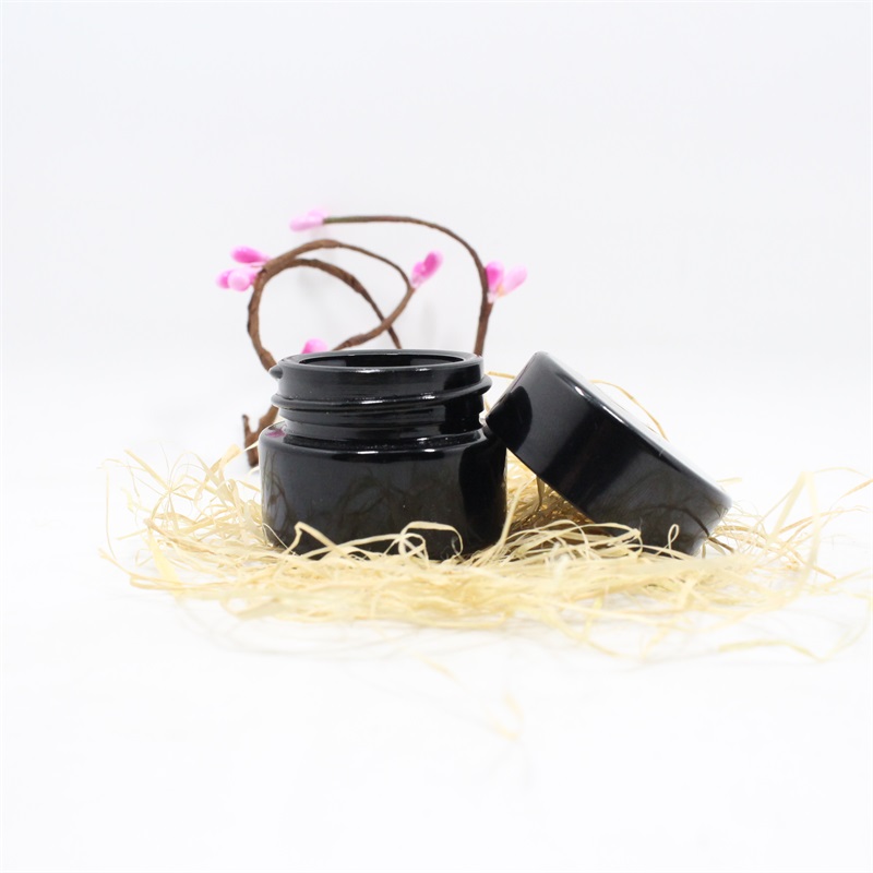 Wholesale new dark violet black empty glass cosmetic lotion cream jars cosmetic jar