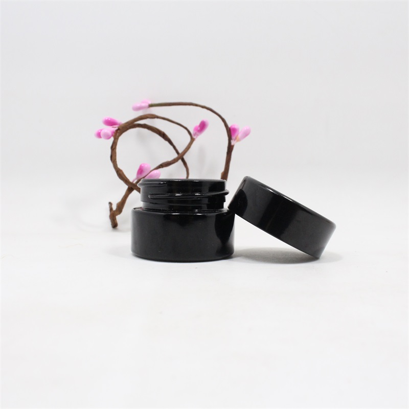 Wholesale new dark violet black empty glass cosmetic lotion cream jars cosmetic jar