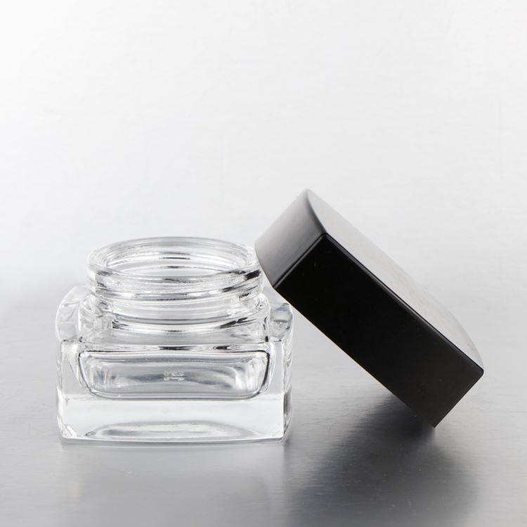 Wholesale new skin care 10g 15g 20g 30g 50g clear frosted double walled square plastic acrylic jar for cosmetics cream