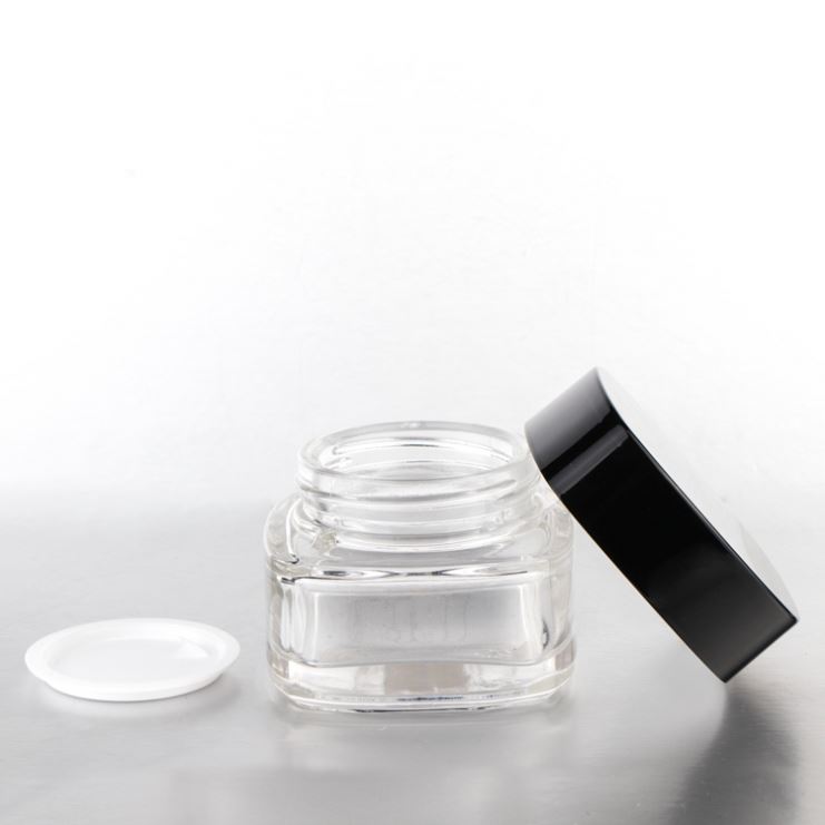 Wholesale new skin care 10g 15g 20g 30g 50g clear frosted double walled square plastic acrylic jar for cosmetics cream