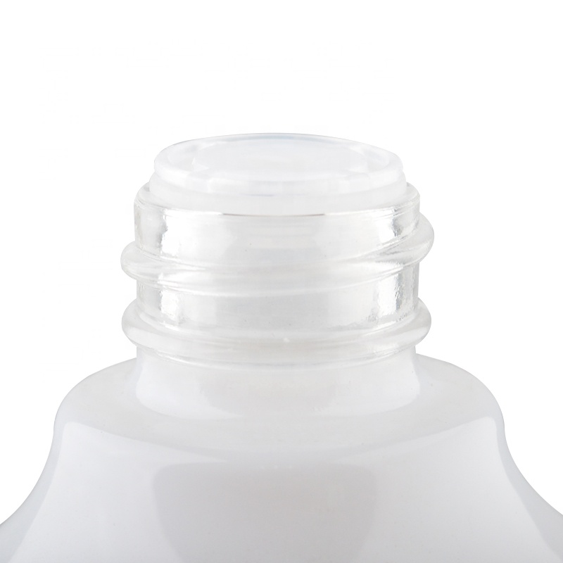 Wholesale opal white glass bottle and jar with water transfer
