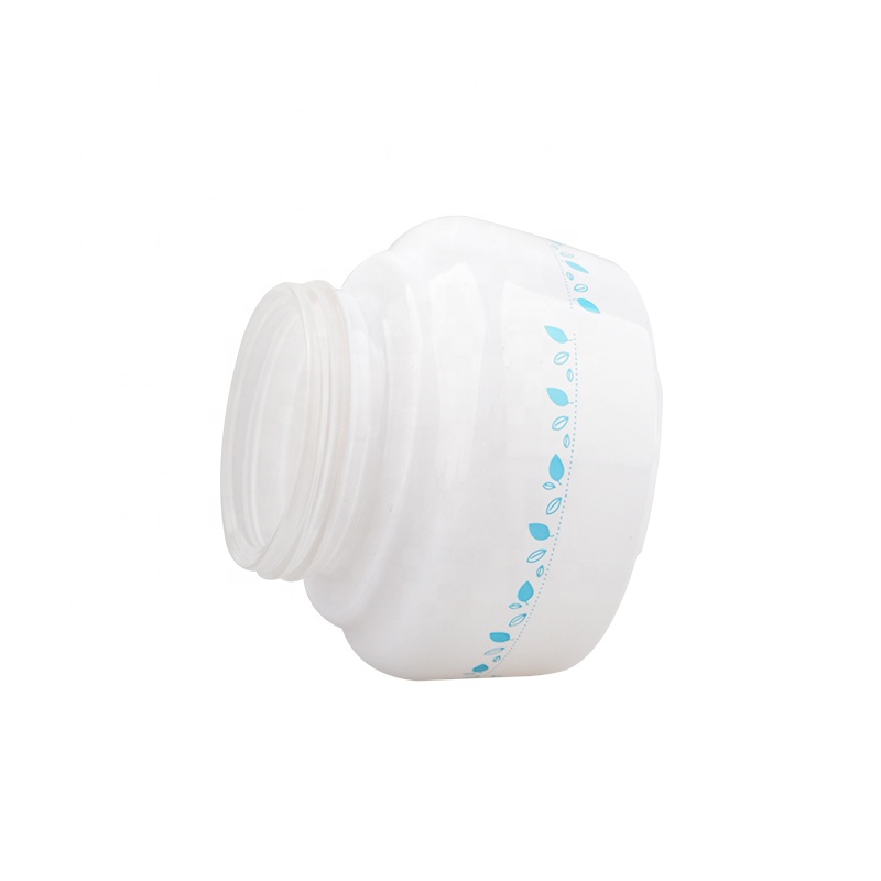 Wholesale opal white glass bottle and jar with water transfer