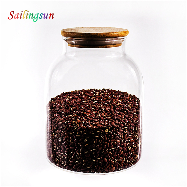 Wholesale oversized design handcraft with bamboo lid pyrex glass food jar