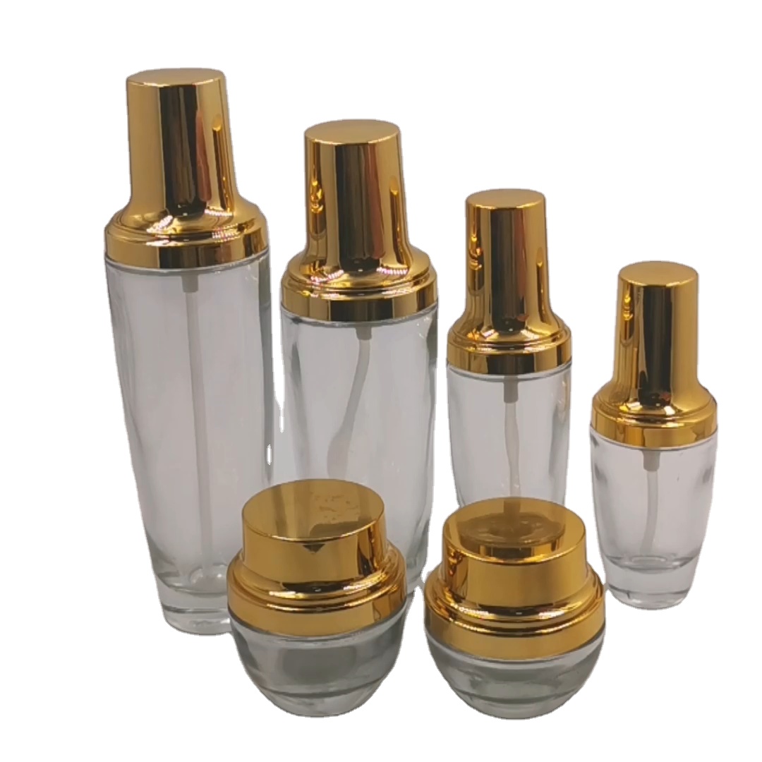 Wholesale packaging for cosmetics glass jar and glass bottles eco friendly cosmetic containers 30g 30ml 100ml with customizable