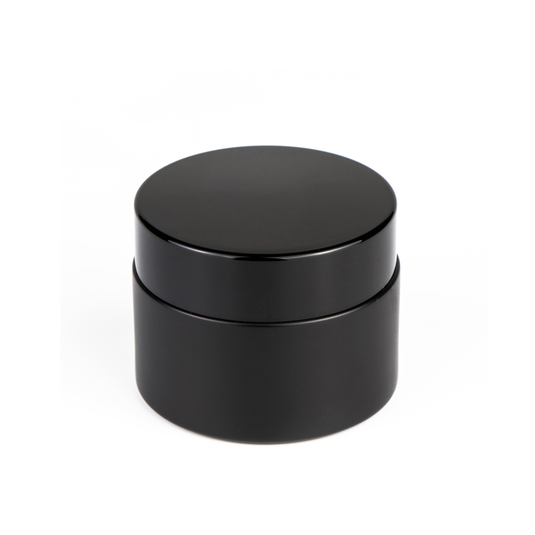 Wholesale packing 30ml 50ml matte makeup vintage frosted black glass cosmetic jars
