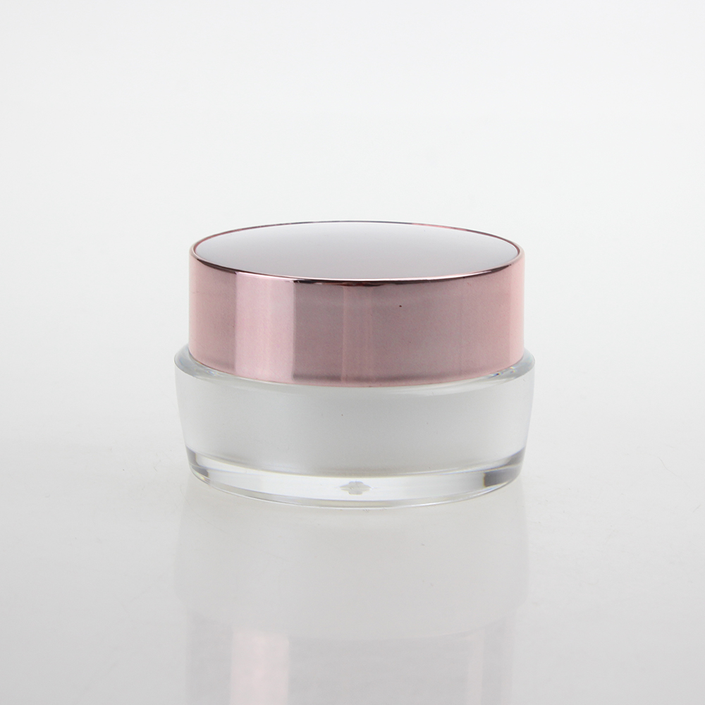 Wholesale pearl white 10g cosmetic acrylic cream jar cosmetic packaging
