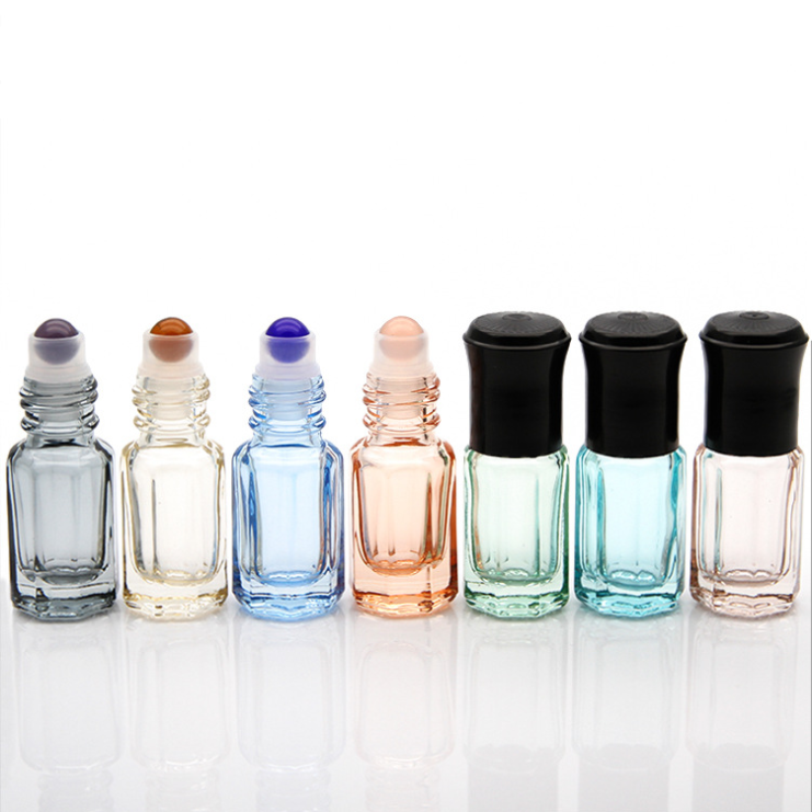 Wholesale perfume roller bottles 3ml essential oil glass natural stone roll on bottle