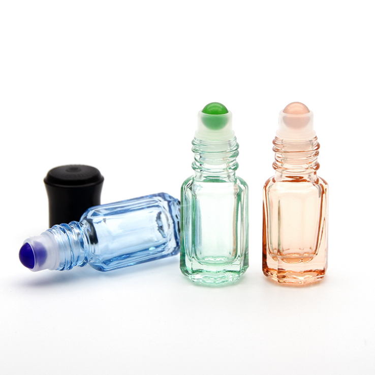 Wholesale perfume roller bottles 3ml essential oil glass natural stone roll on bottle