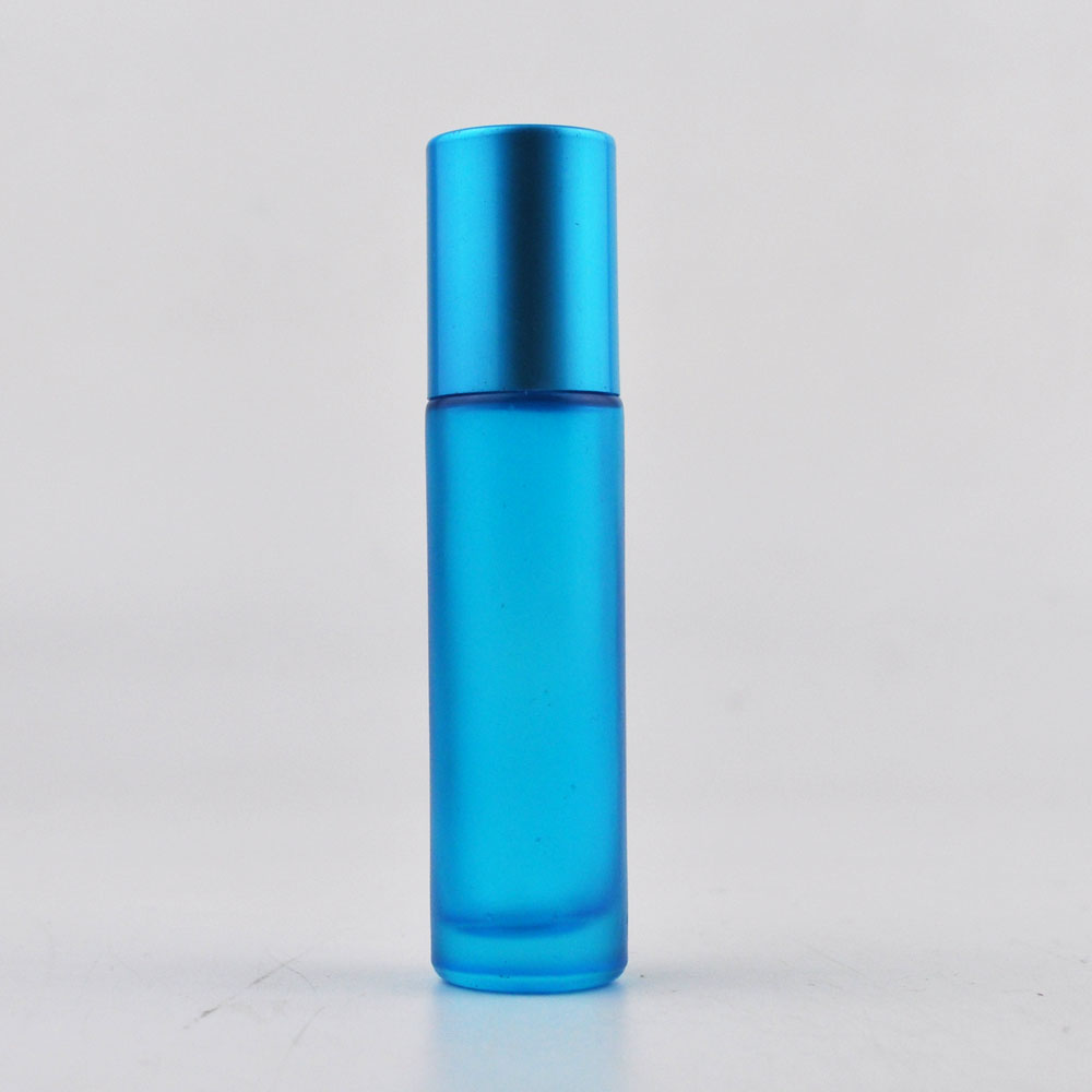 Wholesale perfume various color 10ml roll on glass bottle for essential oil with aluminum cap