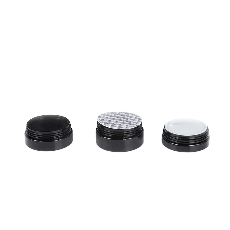 Wholesale pet plastic cosmetic black Different Capacity PET Stash Plastic Jar