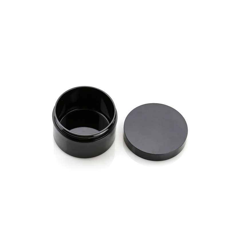Wholesale pet plastic cosmetic black Different Capacity PET Stash Plastic Jar