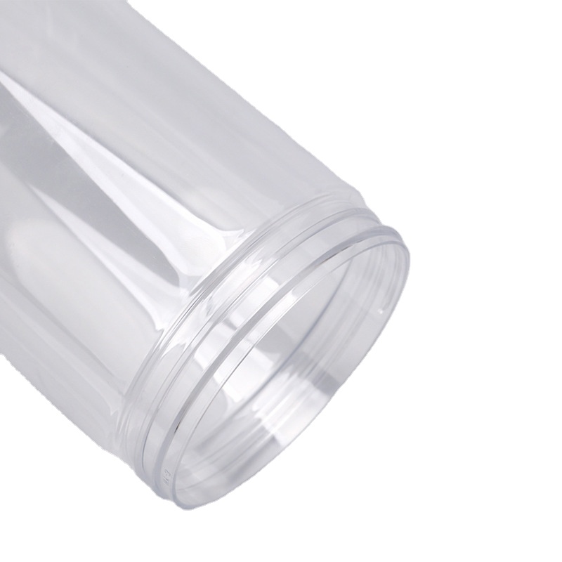 Wholesale pet transparent 1L wide mouth bottle clear plastic jar with screw lid Packaging Tubs