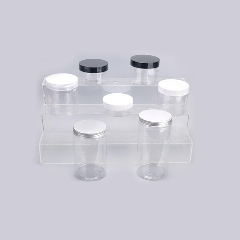 Wholesale pet transparent 1L wide mouth bottle clear plastic jar with screw lid Packaging Tubs
