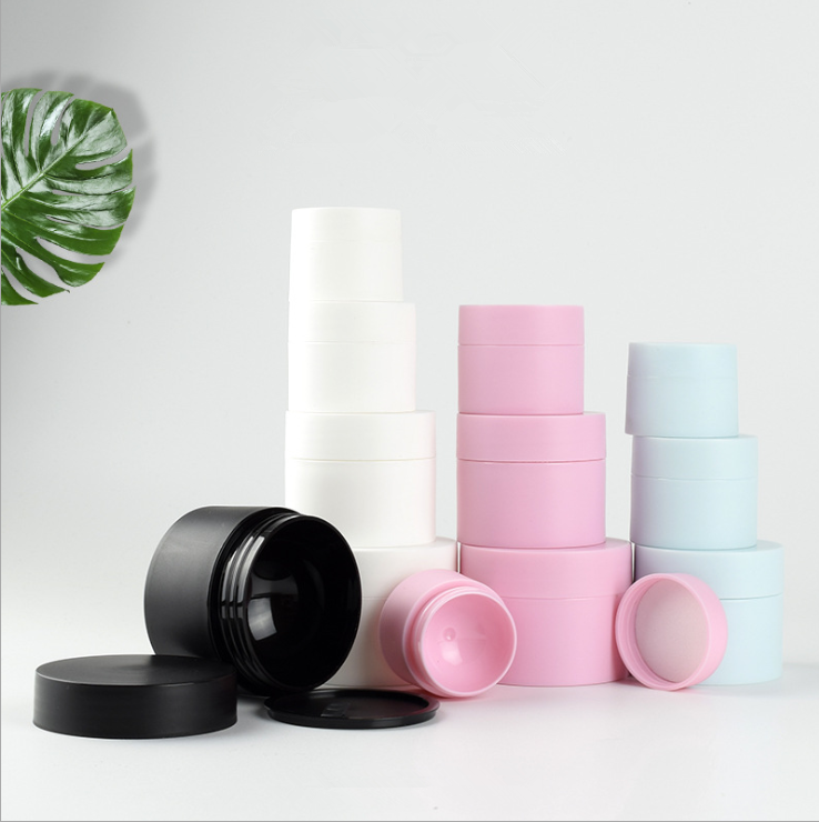 Wholesale pink blue white black Cream jar 5g 10g 30g 50g 80g plastic black bottle jar