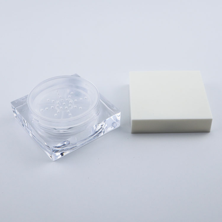 Wholesale plastic jar with white lid loose powder jar with sifter