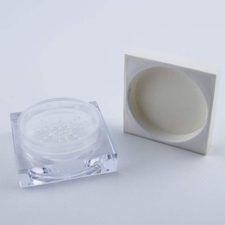 Wholesale plastic jar with white lid loose powder jar with sifter